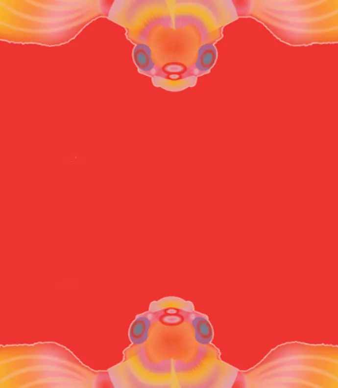 Fish on a red background