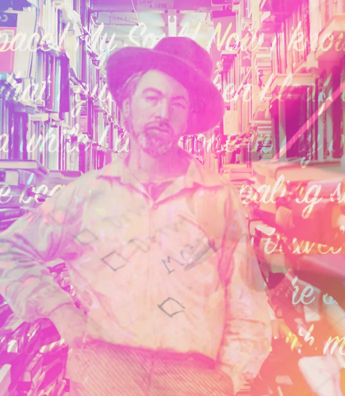 Colorful Whitman in a library