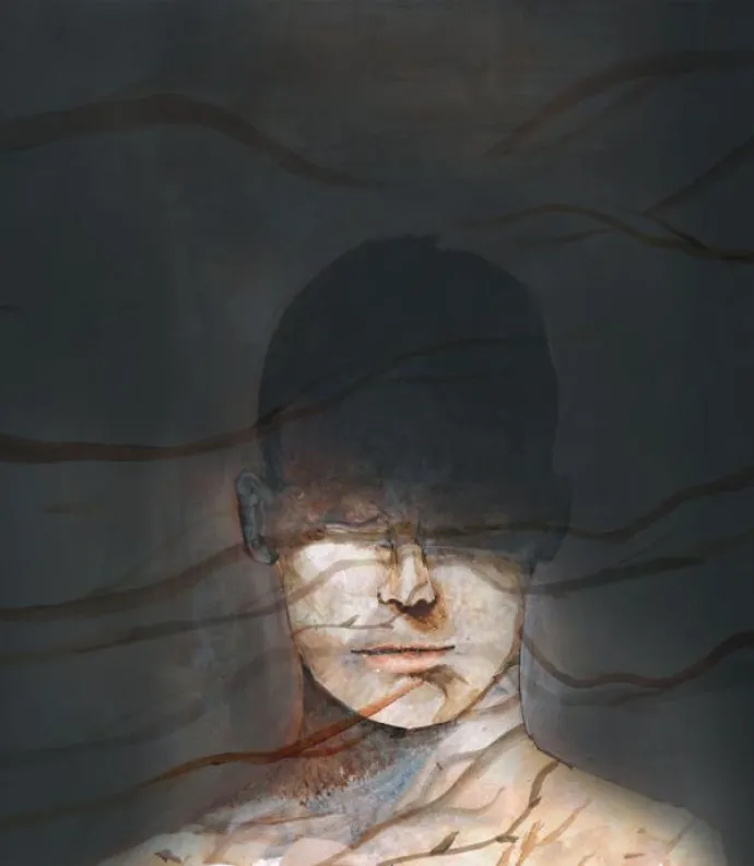 Illustration by Grace Russell of a man juxtaposed with tree branches