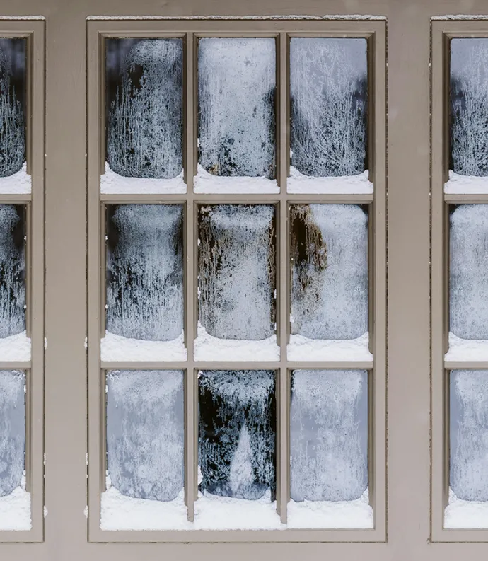 Ice on window panes