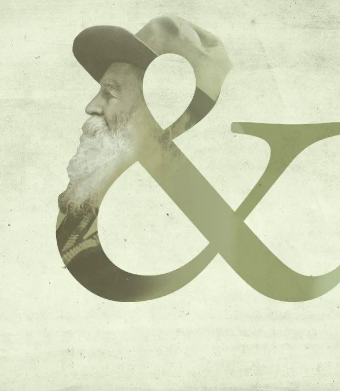 "&" symbol with Whitman's face therein