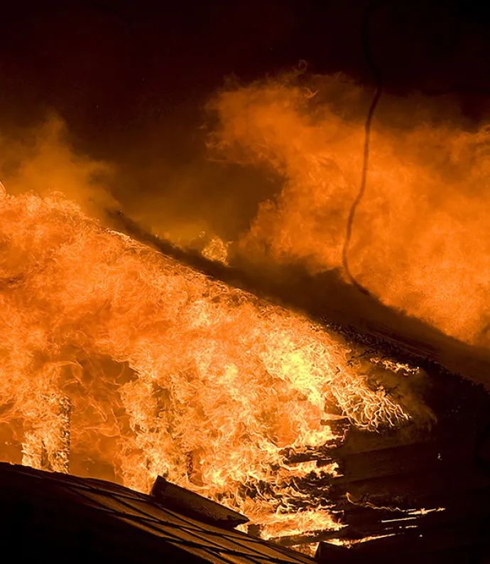 building on fire