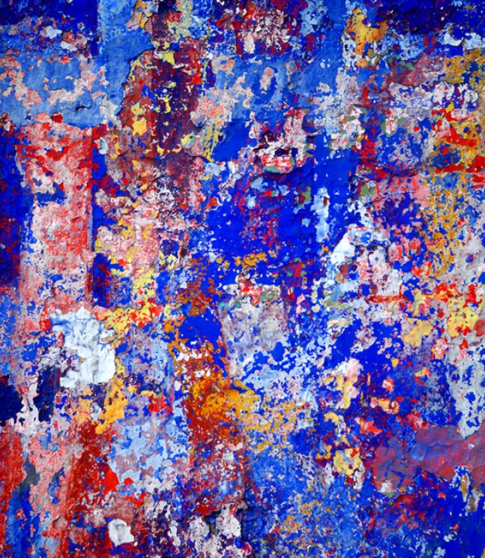 red blue and yellow abstract painting