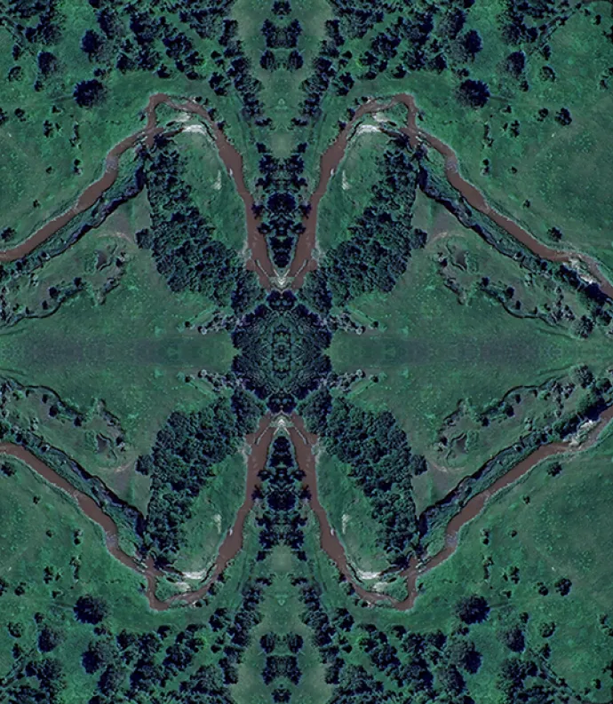 aerial view of brown river