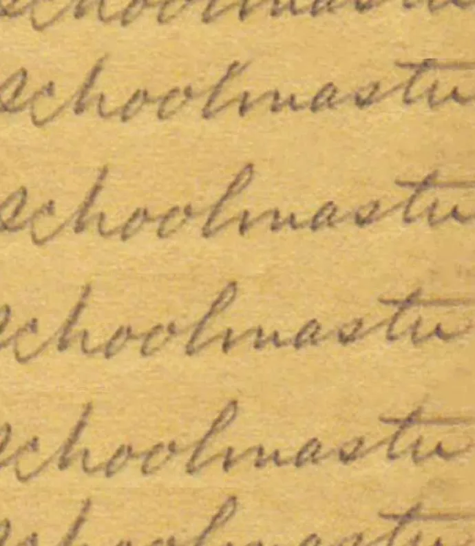 a word in cursive written repeatedly 