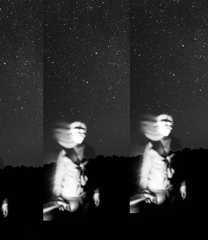 starry sky with ghost