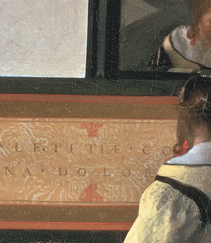 Detail of Vermeer's painting "The Music Lesson"