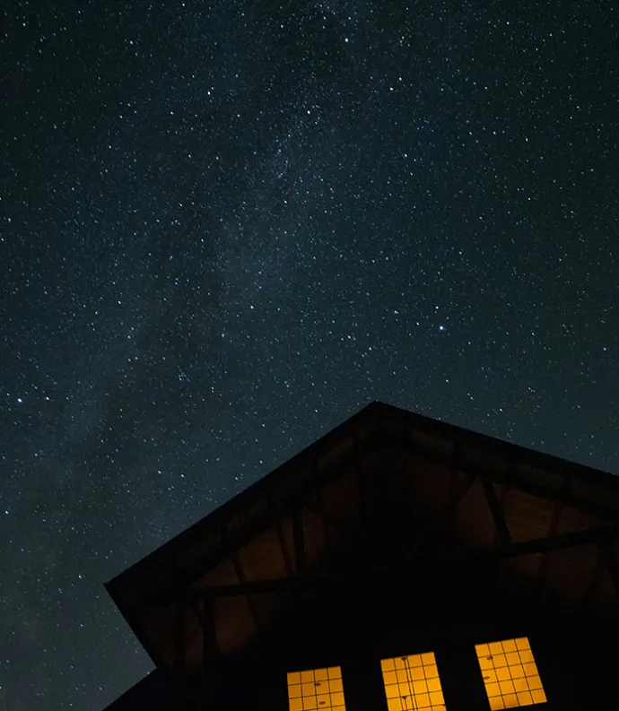 dark house with night sky