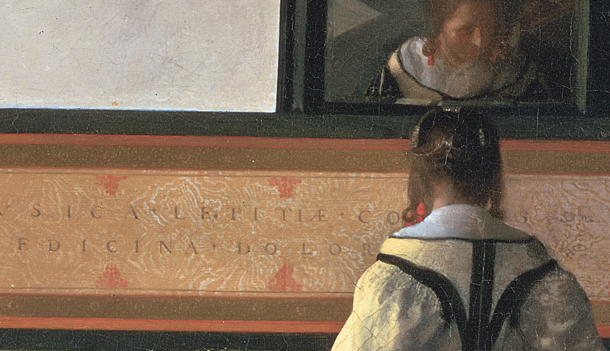 Detail of Vermeer's painting "The Music Lesson"